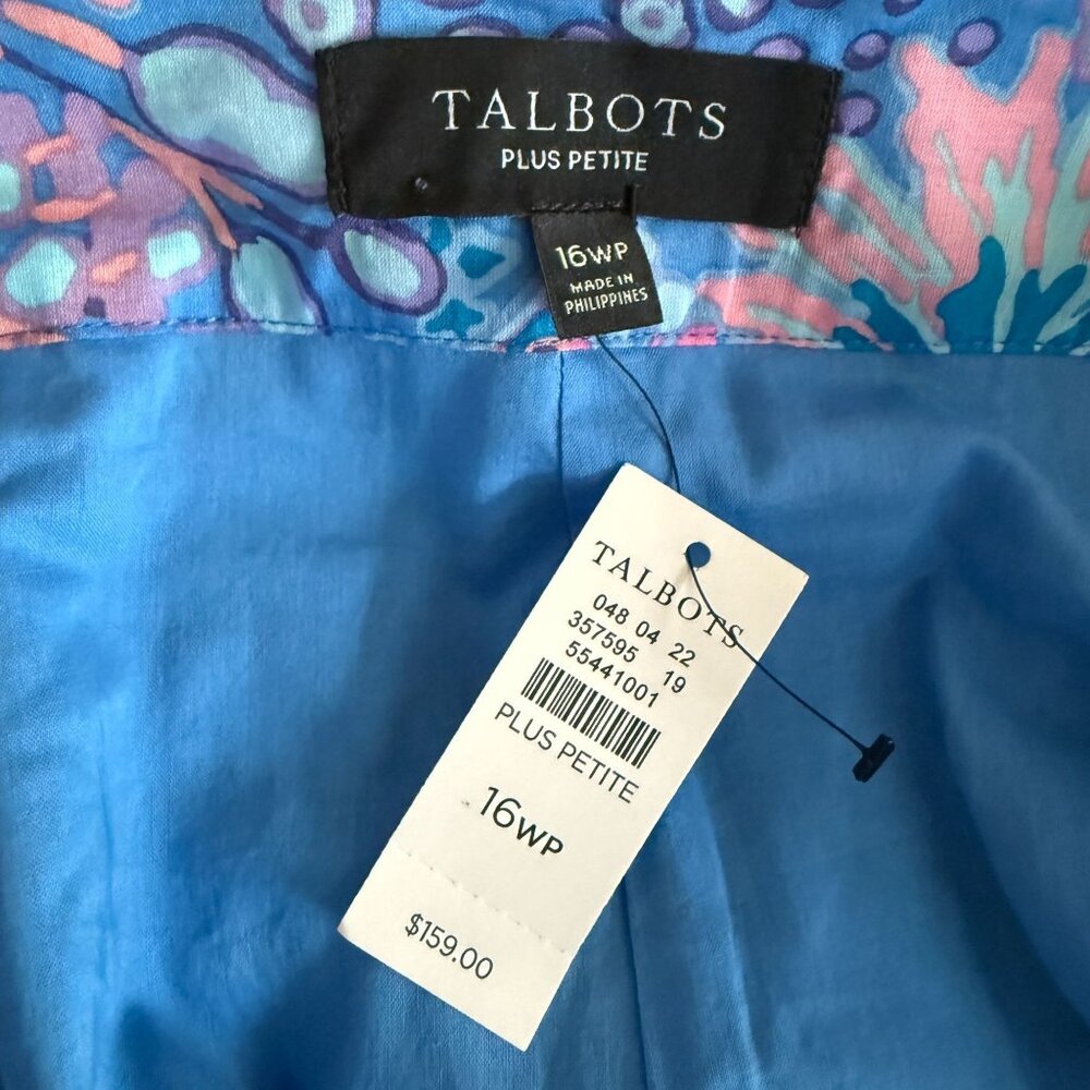NWT Talbots 16WP Maxi Skirt 100% Cotton Multicolor Tropical Print Side Zipper - Picture 5 of 7